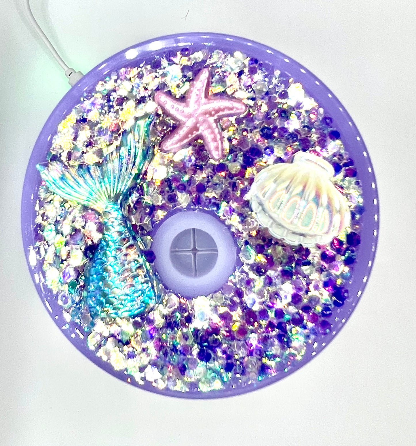 16 oz Iridescent Purple Live-Action Little Mermaid Cup with Custom Top