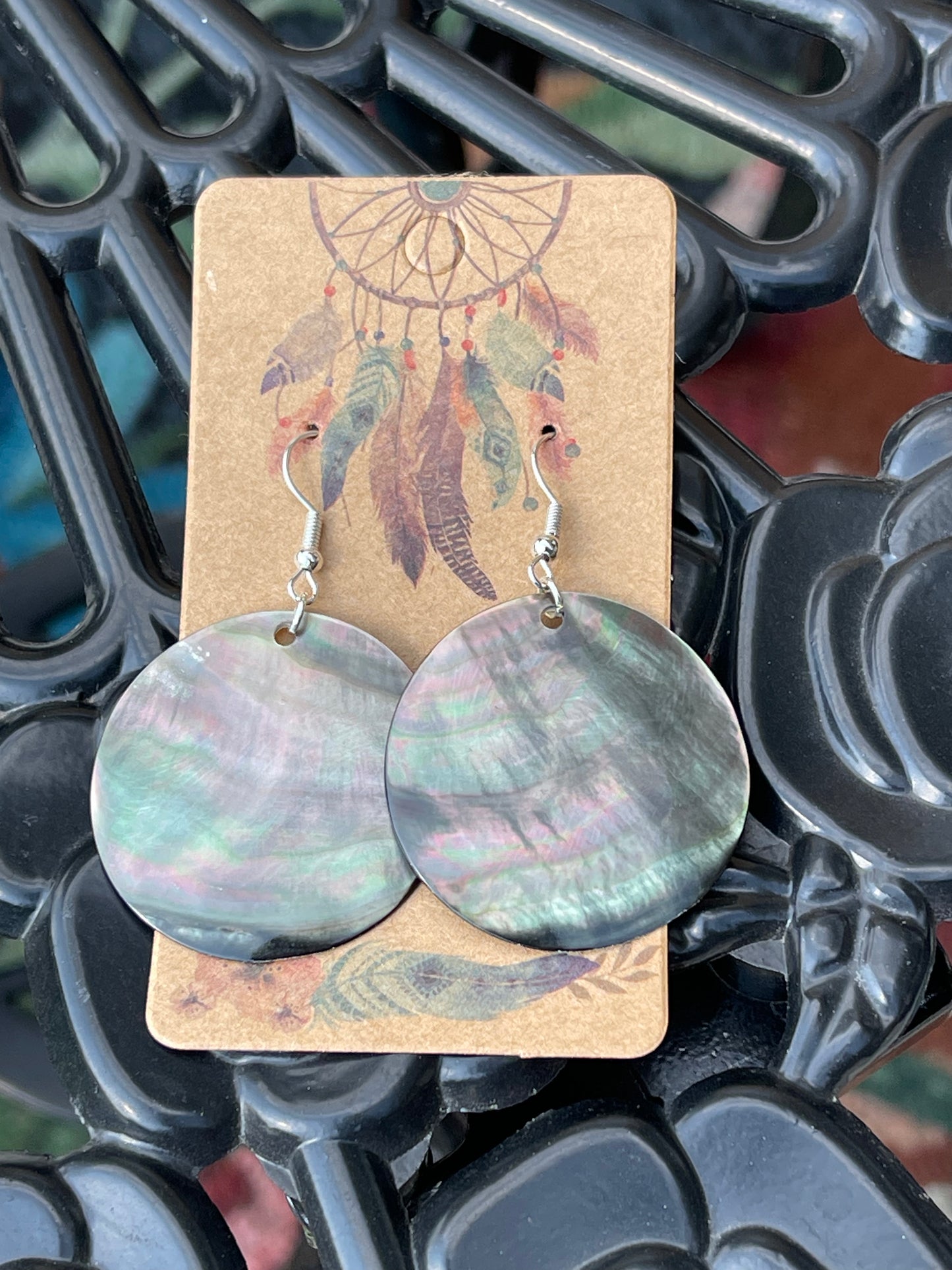 Genuine Black Mother of Pearl Earrings