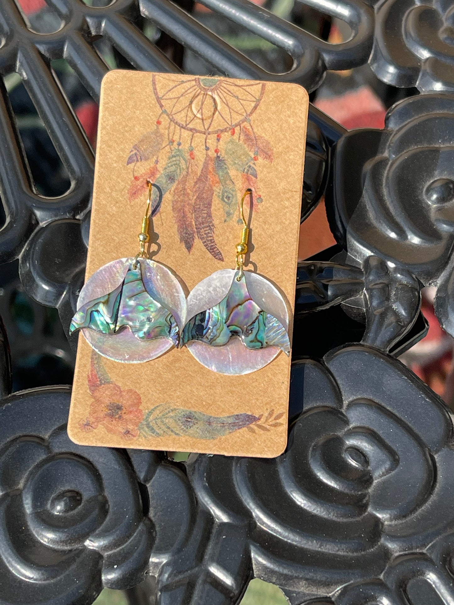 Genuine Abalone Shell and Mother of Pearl Earrings