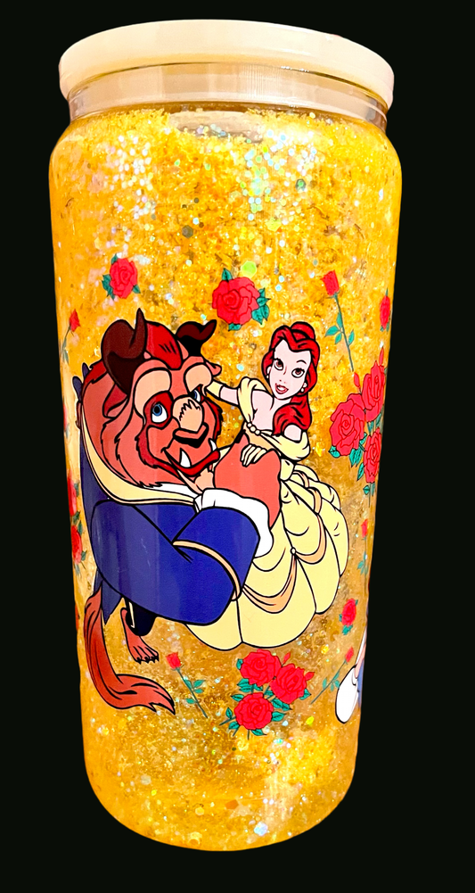 16oz Beauty and The Beast Snow Globe Cup