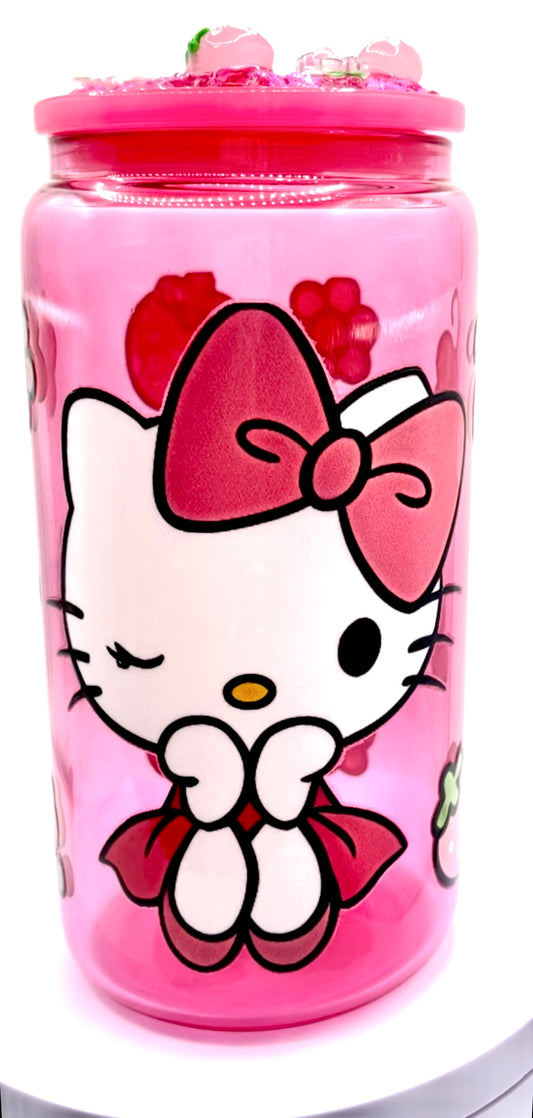 16oz HK Hot Pink Cup with Custom Top