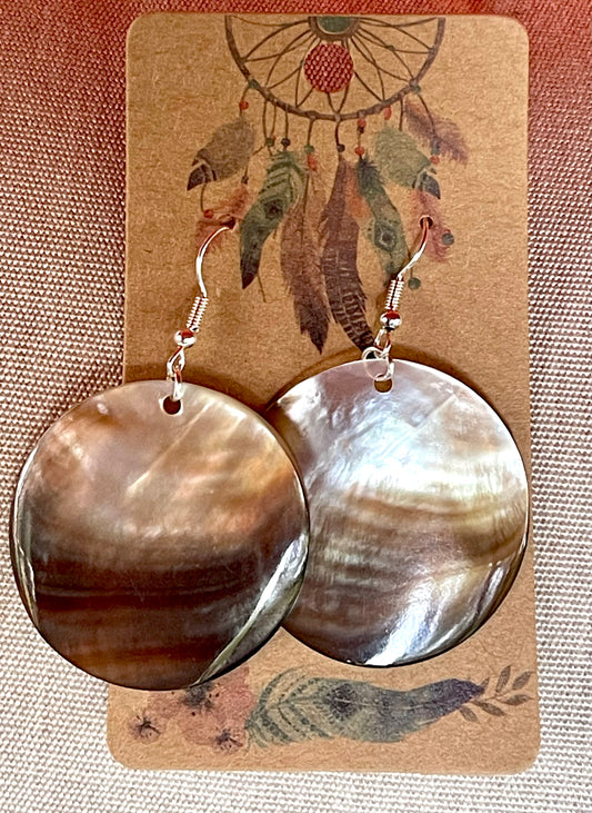 Genuine Black Mother of Pearl Earrings