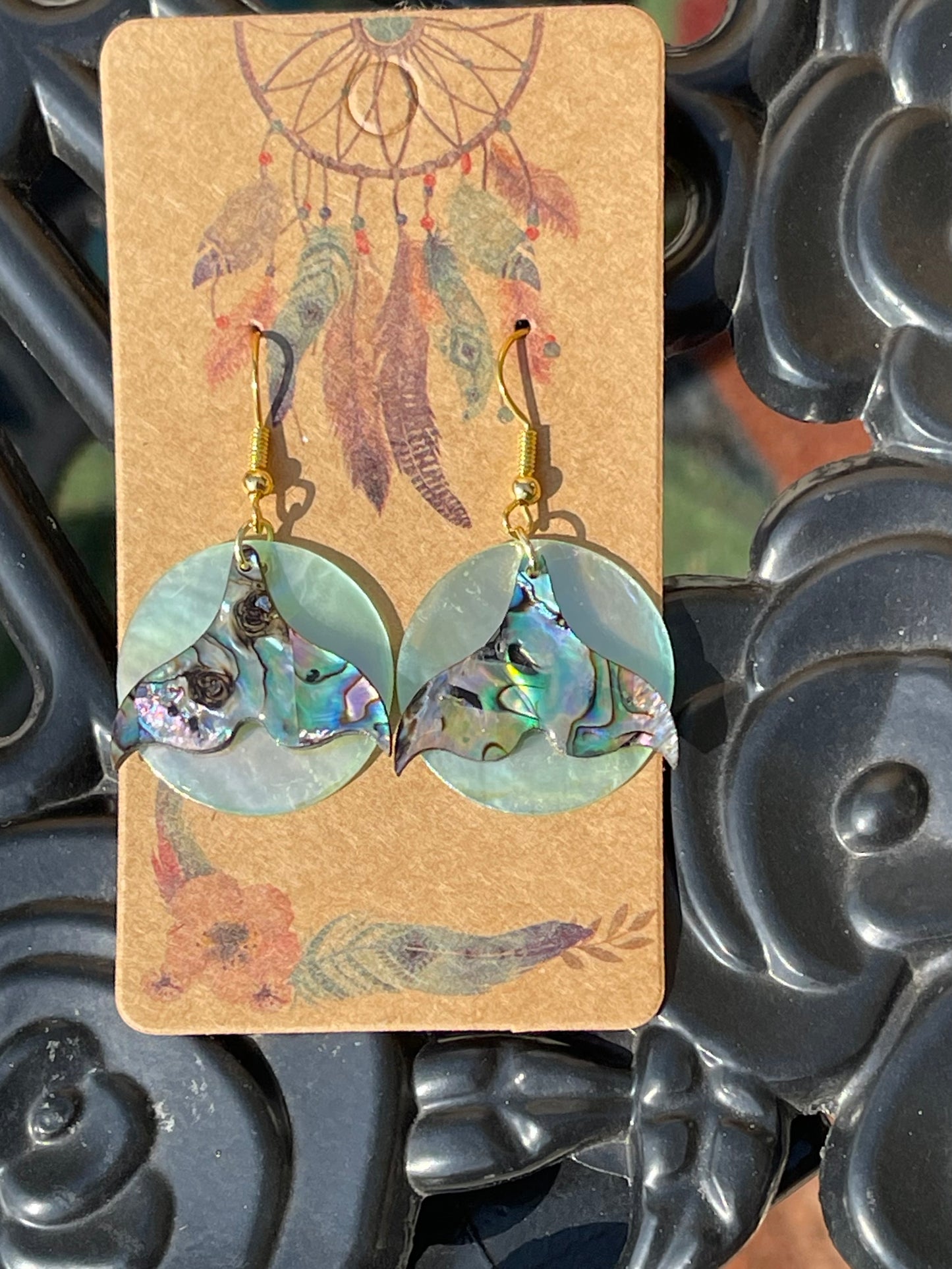 Genuine Abalone Shell and Mother of Pearl Earrings