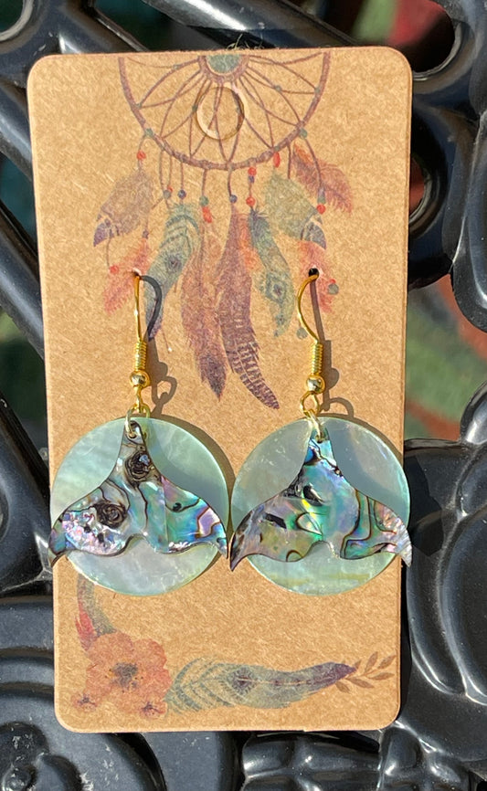 Genuine Abalone Shell and Mother of Pearl Earrings