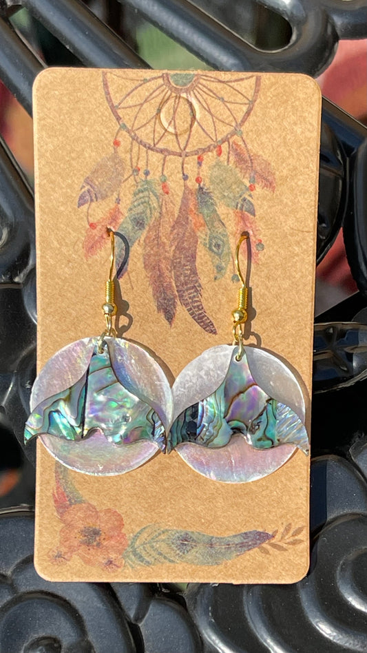 Genuine Abalone Shell and Mother of Pearl Earrings