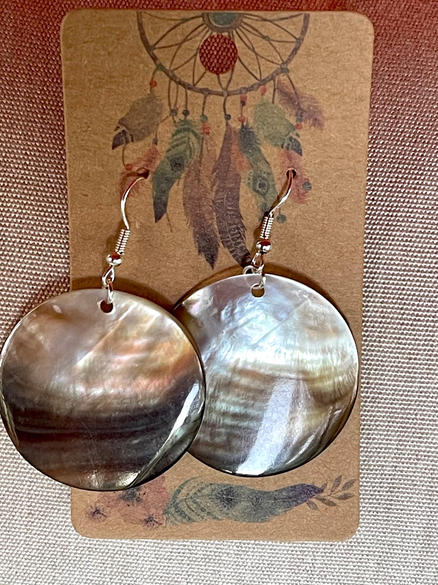 Genuine Black Mother of Pearl Earrings