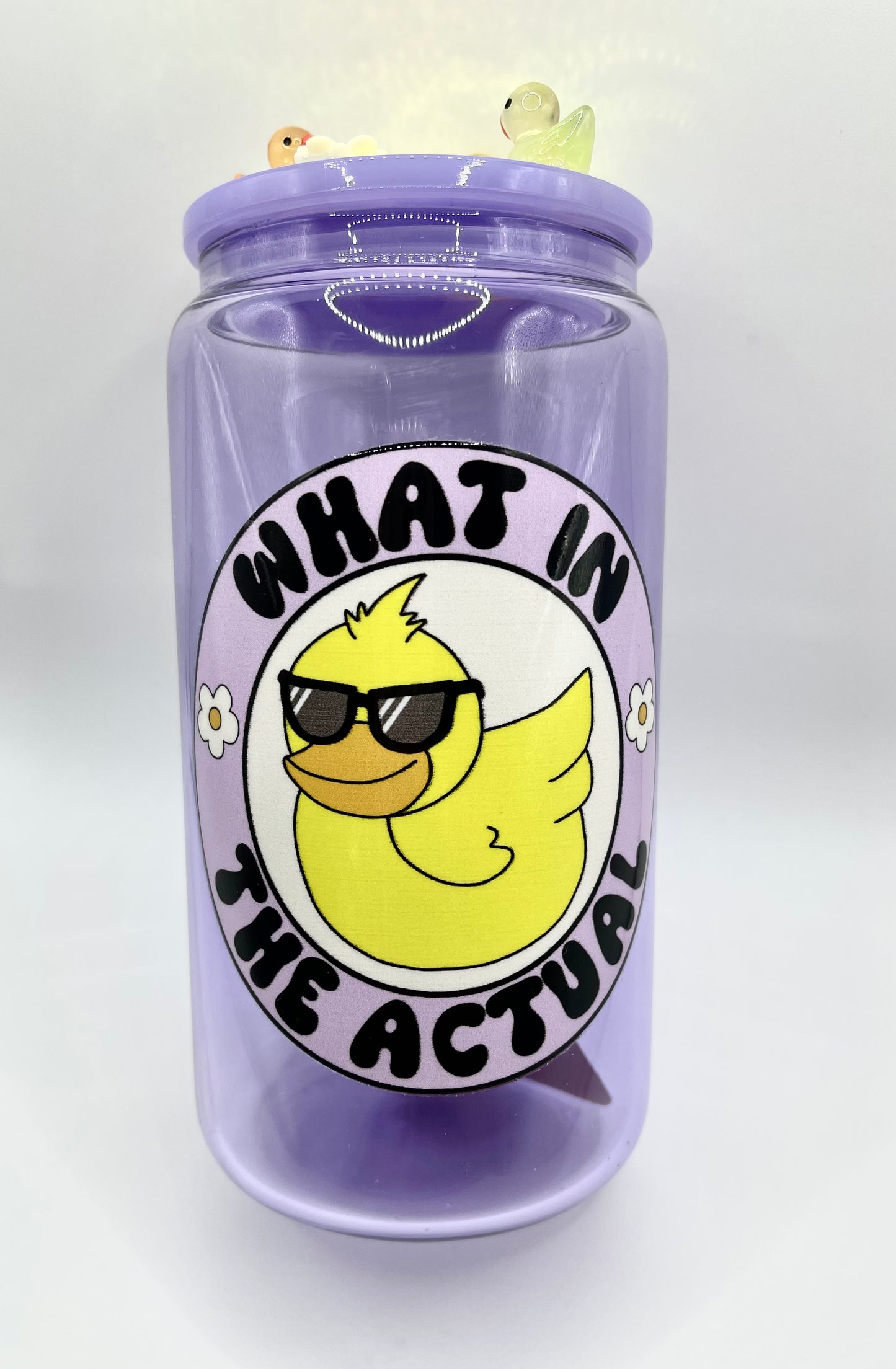 16 oz Purple “Duck” Cup with Matching Glow-in-the-Dark Ducks Top