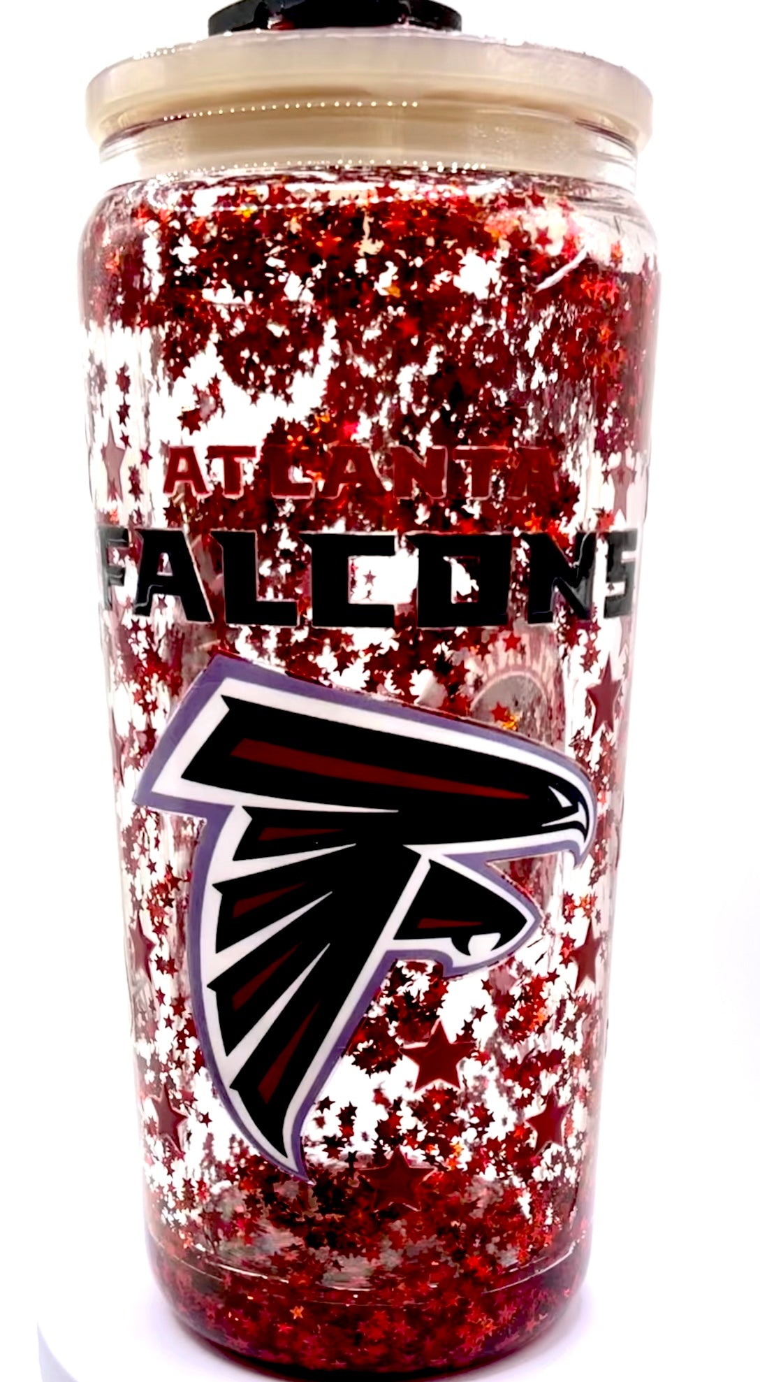 16 oz Atlanta Falcons Snow Globe Cup with Custom Top